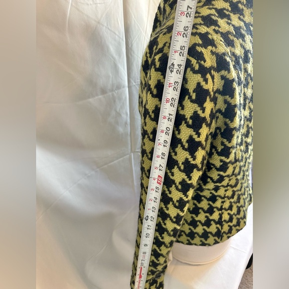 600 West Houndstooth Wool Jacket Coat Blazer Black Green Size 14 - Picture 12 of 13